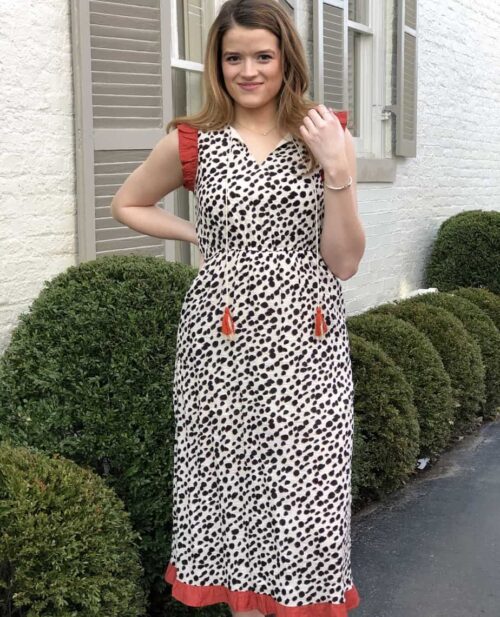 TM4948 Dotted Print Maxi Dress