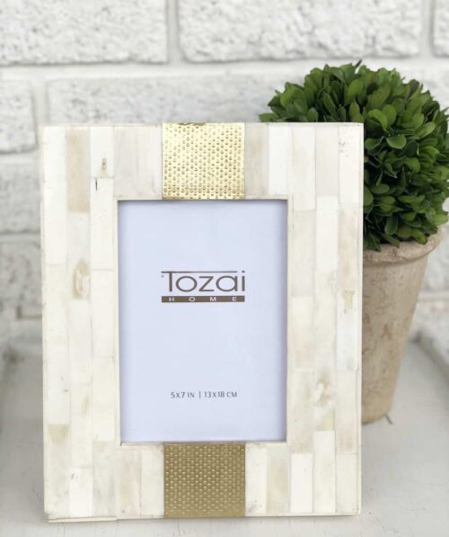 5x7 Brass and Beige Frame