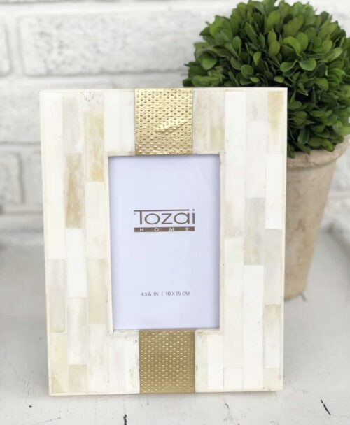 4x6 Brass and Beige Frame