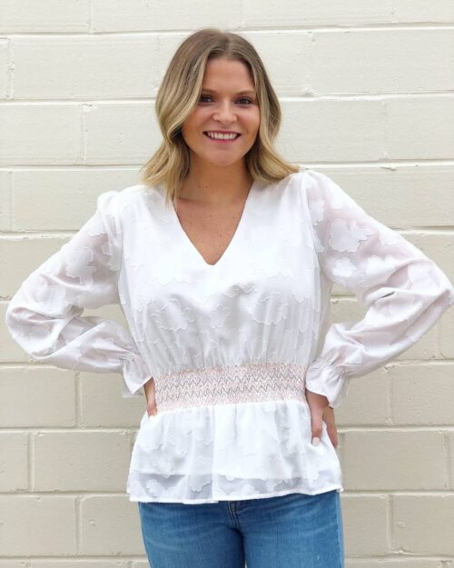 JH1008 Emb Long Sleeve Top