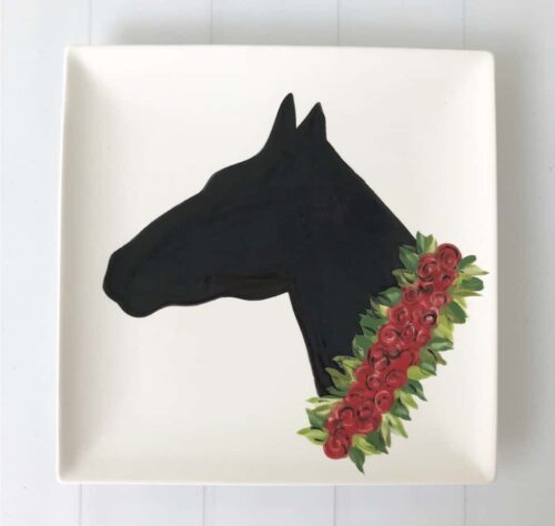 Derby Horse Head Large Square Plate