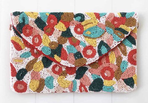 Abstract Flower Bead Clutch