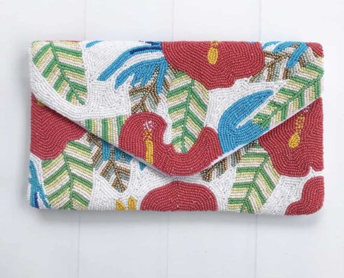 Floridian Floral Beaded Clutch
