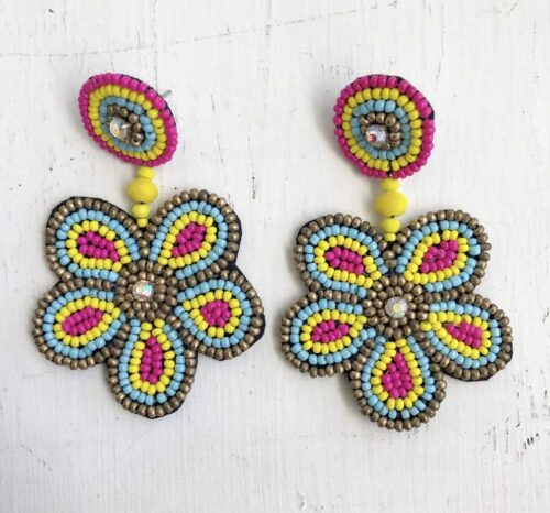 Beaded Flower Earring