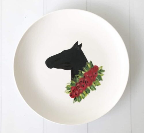 Derby Horse Head Small Round Plate