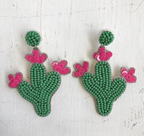 Beaded Cactus Earring