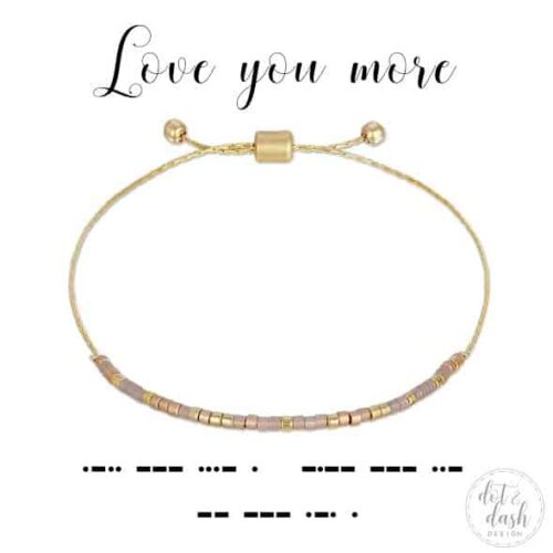 Love you More Morse Code Bracelet
