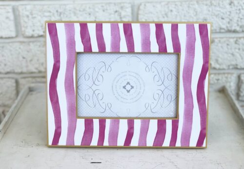 Hot Pink Wavy Stripe 4x6 Gold Frame