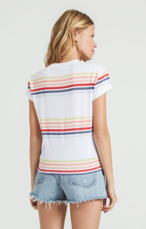 Modern Stripe Tee- White - Image 2
