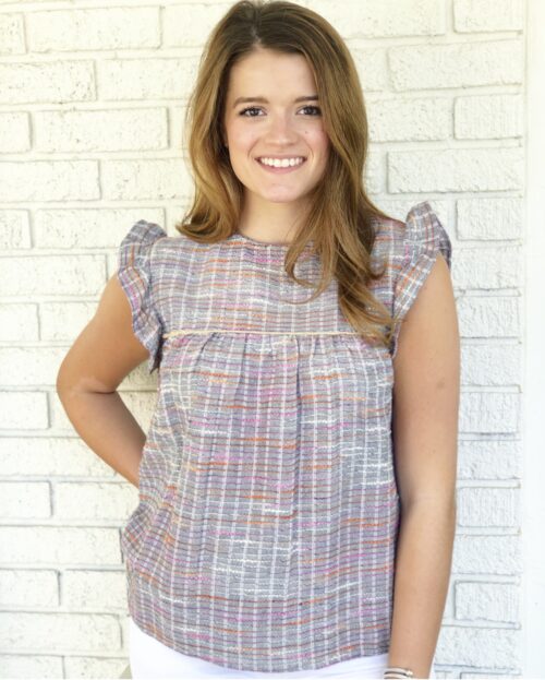 SRT0577 Flutter Sleeve Top