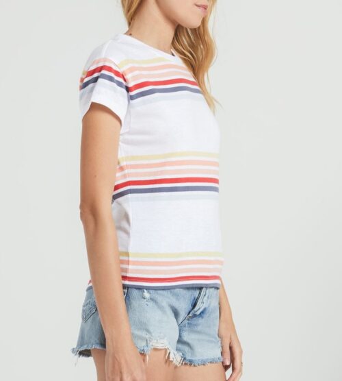 Modern Stripe Tee- White