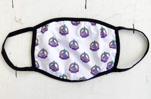 Breeder's Cup White  Sm Logo Face Mask