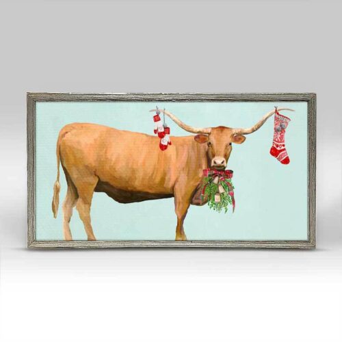 Festive Longhorn Canvas 10x5