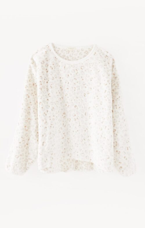 Frosted Plush Leo Top-Vanilla Ice