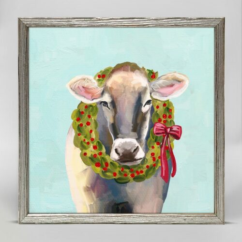 Festive Cow Canvas 6x6