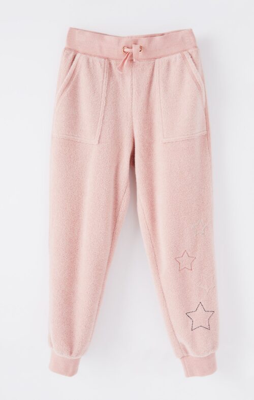 Girls Rosy Pink Mick Fleece Jogger - Image 2