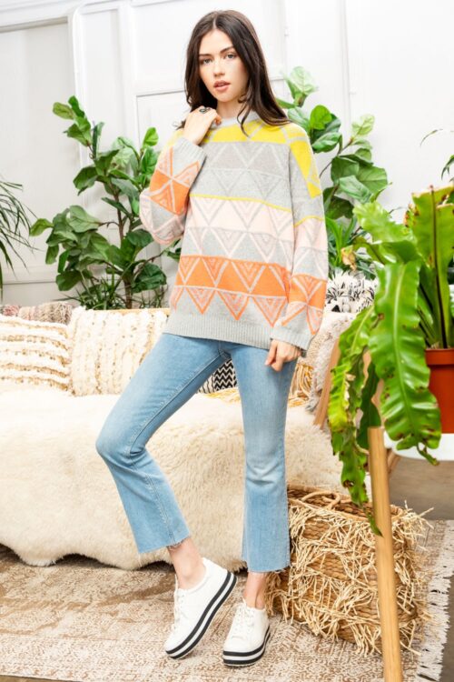 Pattern Print Sweater (TMK1128) - Image 2