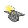 Striped Graduation Cap Big Attachment