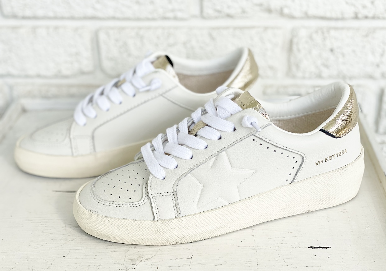 Reflex-White/Gold Sneaker - Peggy's Gifts & Accessories