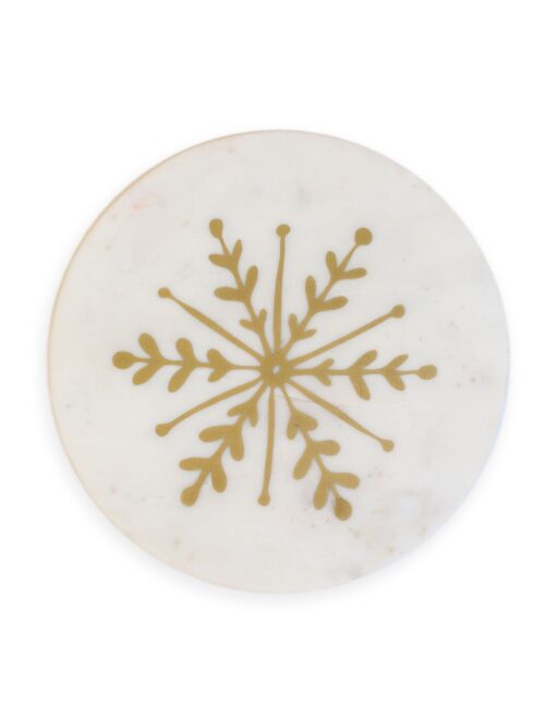 Snowflake Round Marble Cheese Board