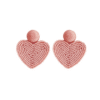 Pink Heart Beaded Earrings