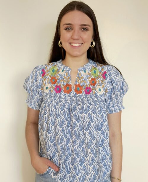 Emb Smocked Detail Top (ftm2147)