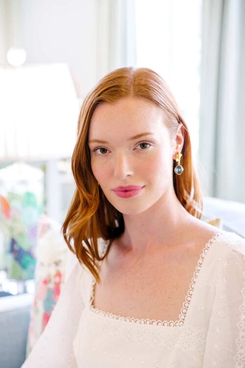 Cecile Blue Quartz Drop Earrings - Image 2