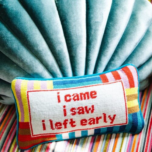 I Came I Saw Needlepoint Pillow - Image 2
