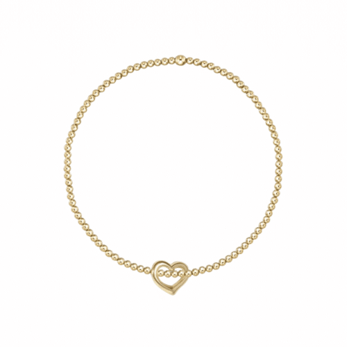 Classic Gold Love Gold Charm Beaded Bracelet