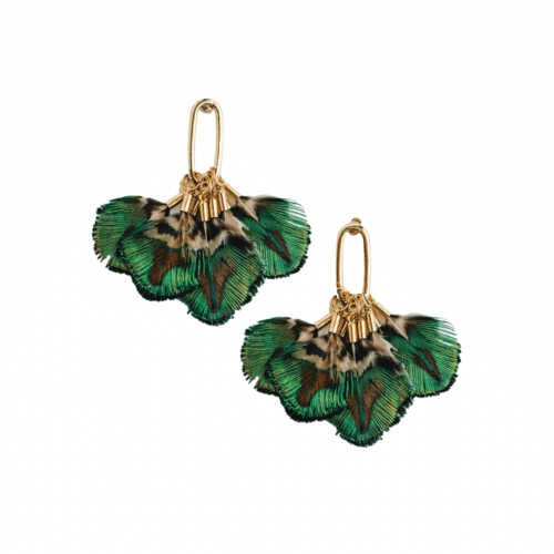 Mallard Feather Tassel Earrings