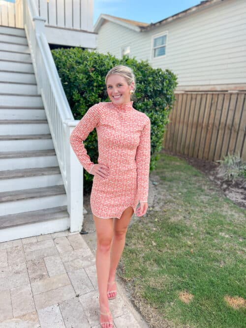 Geo Pattern Sweater Dress - Image 2