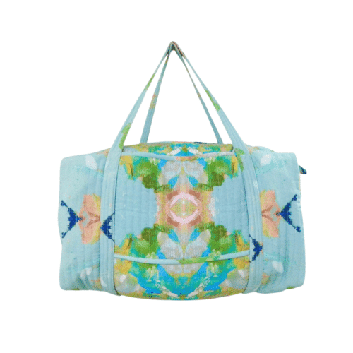 Stained Glass Blue Weekender Duffle Bag