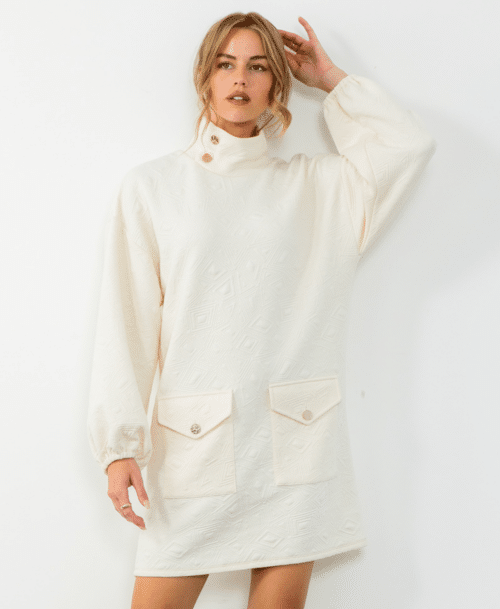 Cream Textured L/S Dress (1991)