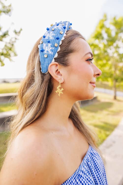 Gold UK Logo Earrings - Image 2