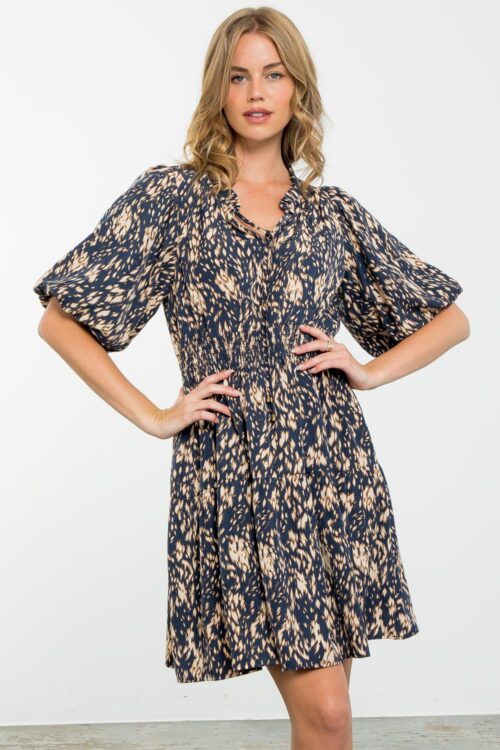Ruffle Tiered Print Midi Dress (1784) - Image 2