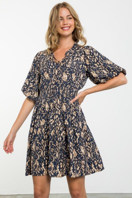 Ruffle Tiered Print Midi Dress (1784) - Image 4