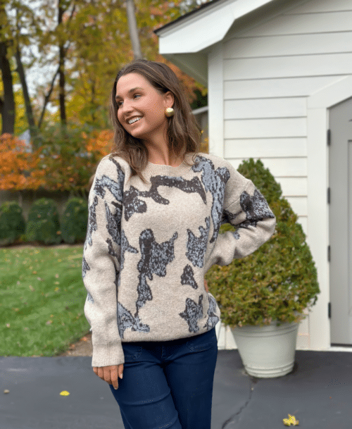 Oatmeal Abstract Sweater
