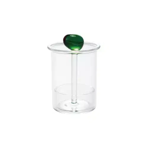 Olive Glass Toothpick Holder