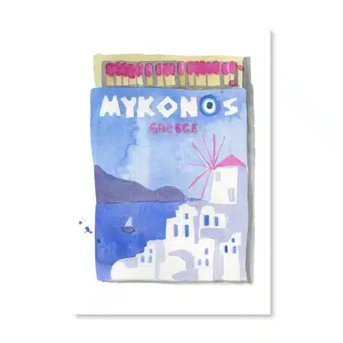 Mykonos Matchbook Art Print