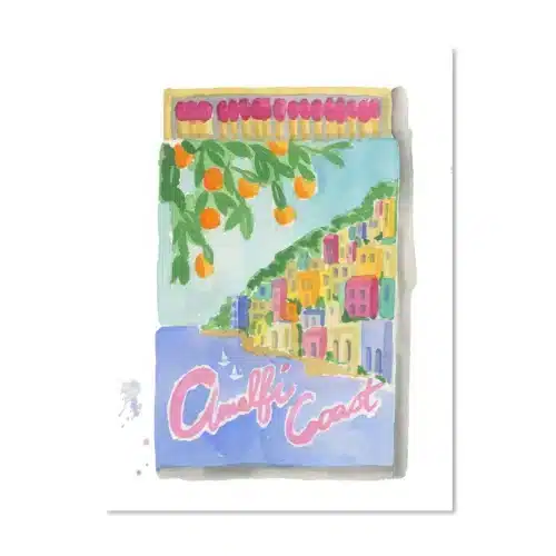 Amalfi Coast Matchbook Art Print