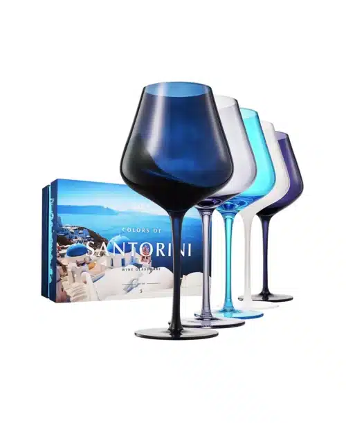 Colors of Santorini Wine Glass Set