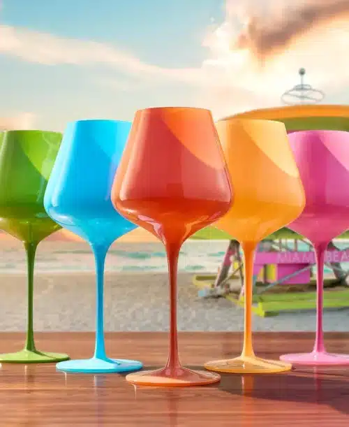 Colors of South Beach Miami Wine Glass Set - Image 3