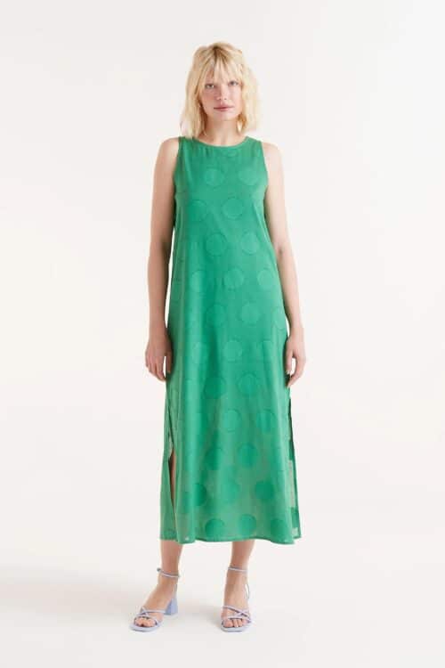 Green Dot Midi Dress