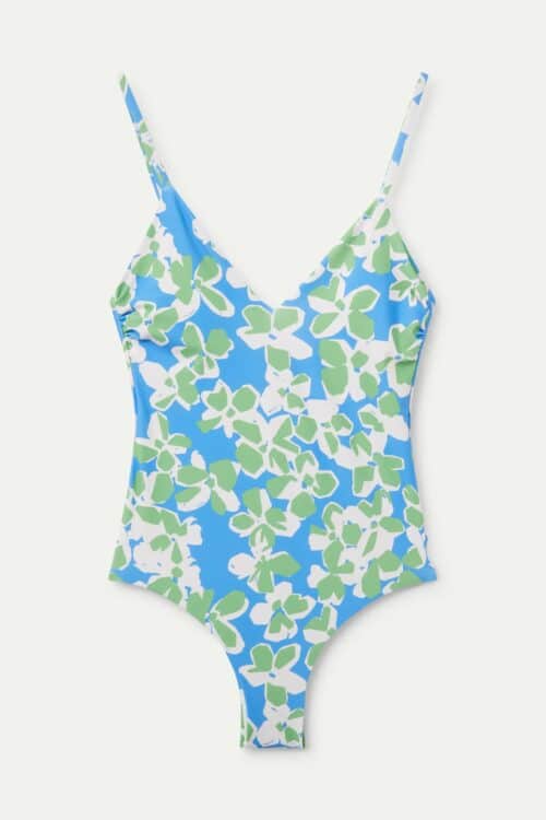 Blue/Green Floral Swimsuit
