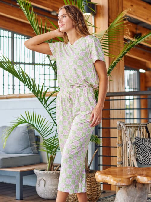 Alli Quilted Crop Pant Set