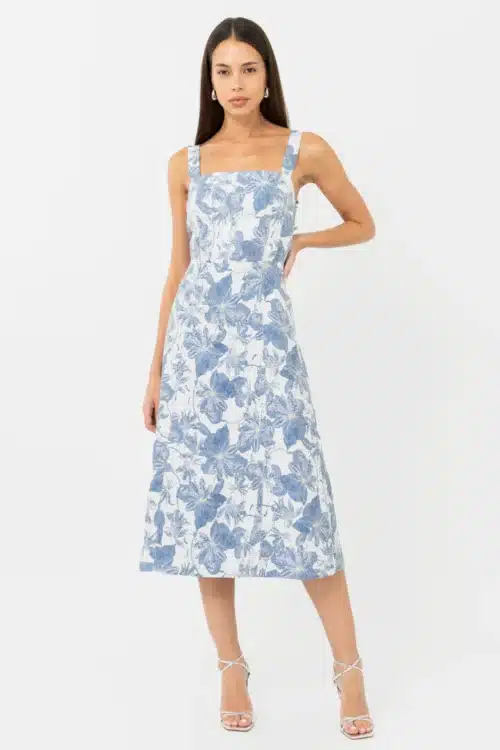 Roanne Jacquard Midi Dress - Image 2