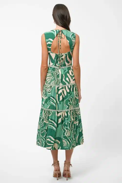 Alva Leaf Print Tiered Maxi Dress - Image 2