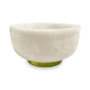 Resin Rio Large Bowl w/Base - White w/Green