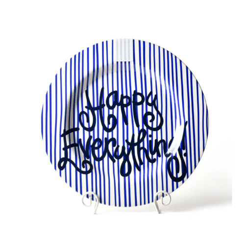 Indigo Skinny Stripe Big Happy Everything Round Platter