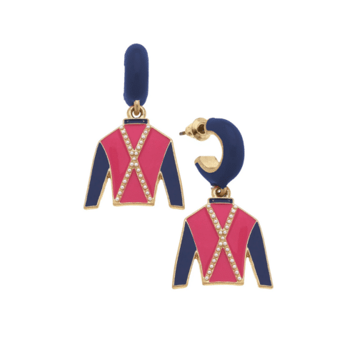 Dixie Jockey Silk Huggie Drop Earring